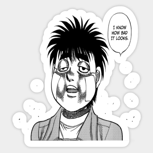 Hajime no Ippo - Ippo Makunouchi with Funny Injured Face Sticker by BadassManga